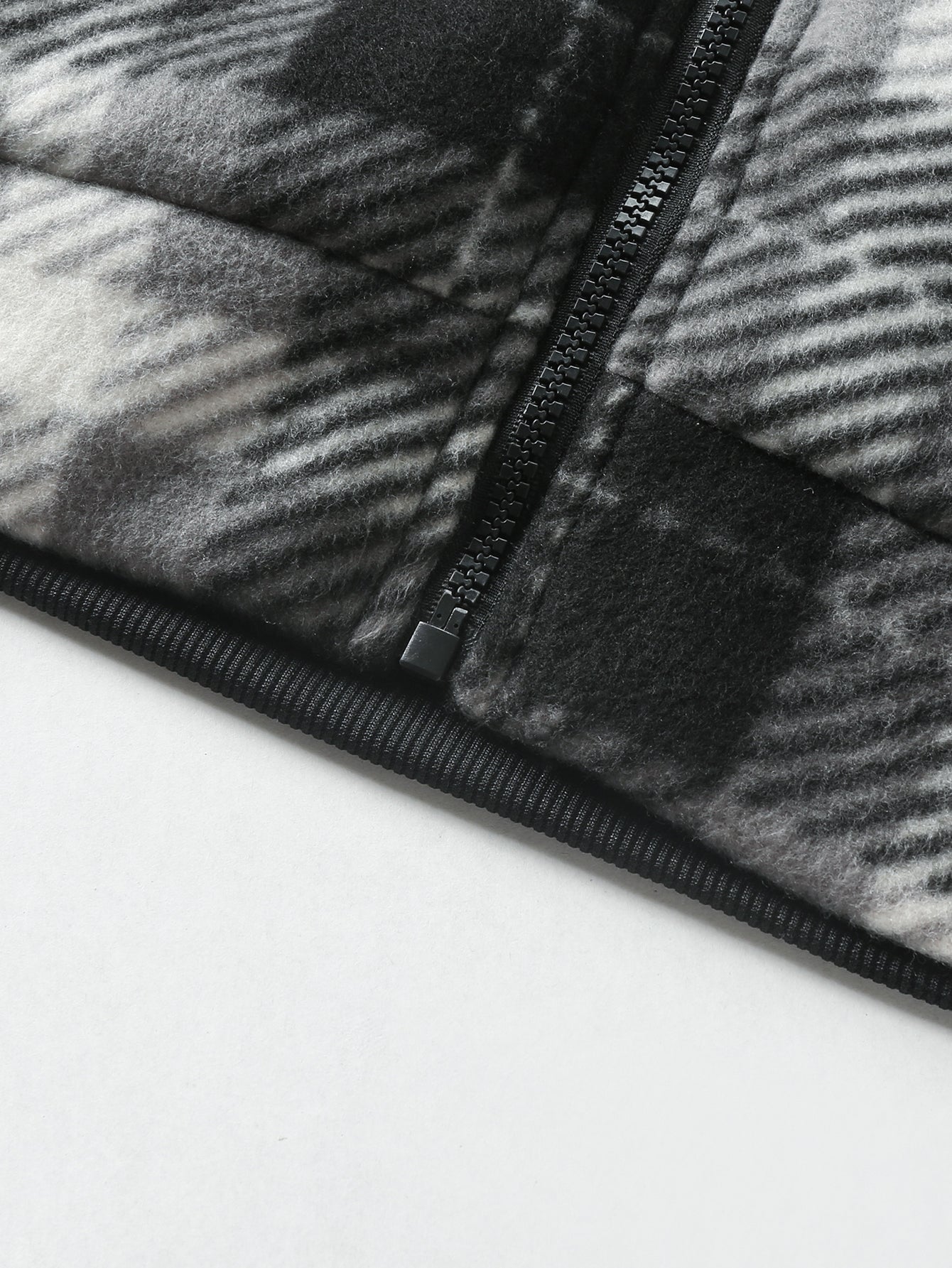 Teddy Lined Flannel Zip Hooded Coat