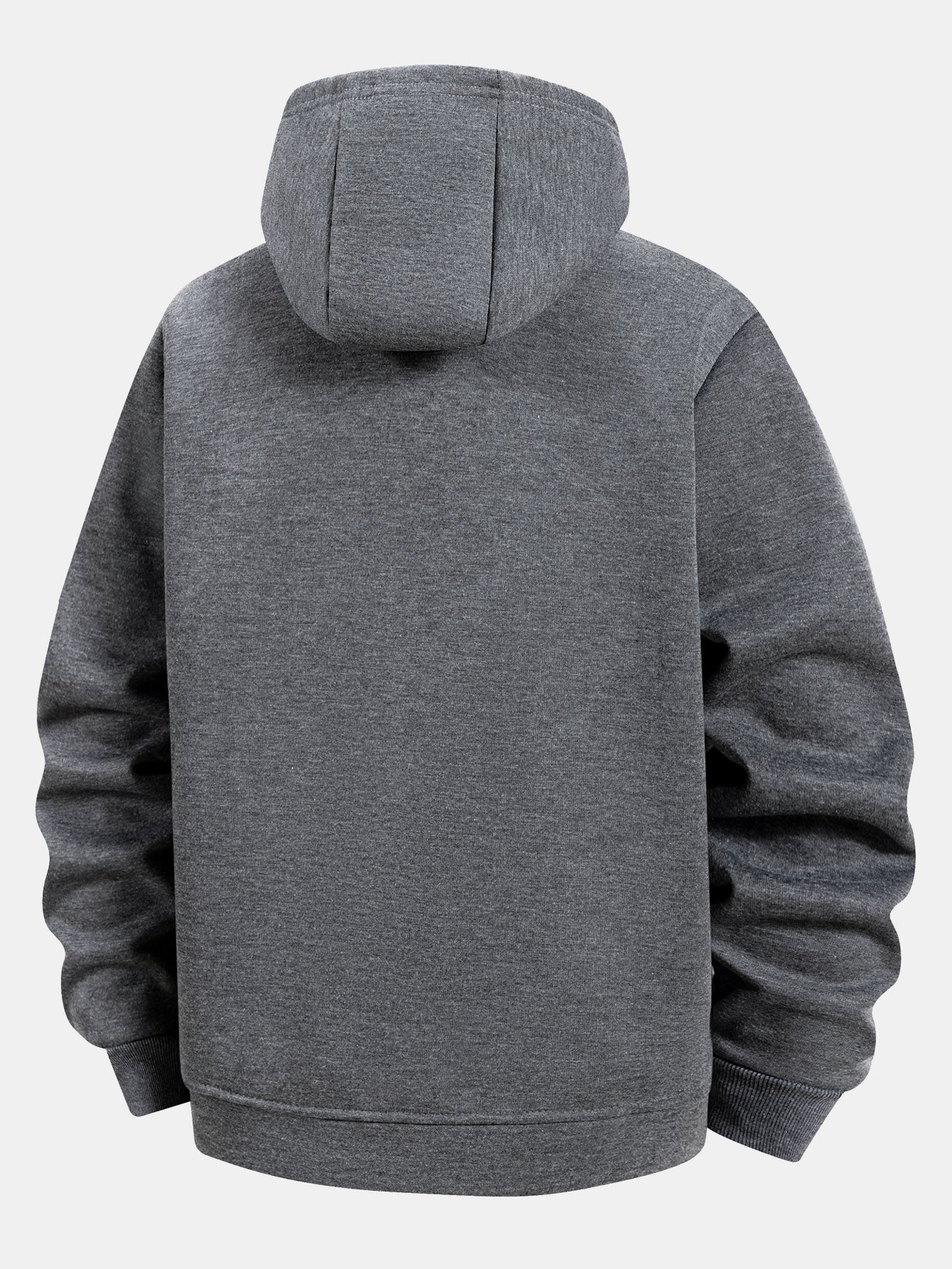 Teddy Lined Zipper Kangaroo Pocket Hoodie