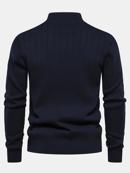 Stripe Quarter-Zip Sweater