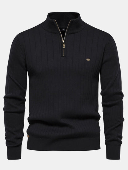 Stripe Quarter-Zip Sweater