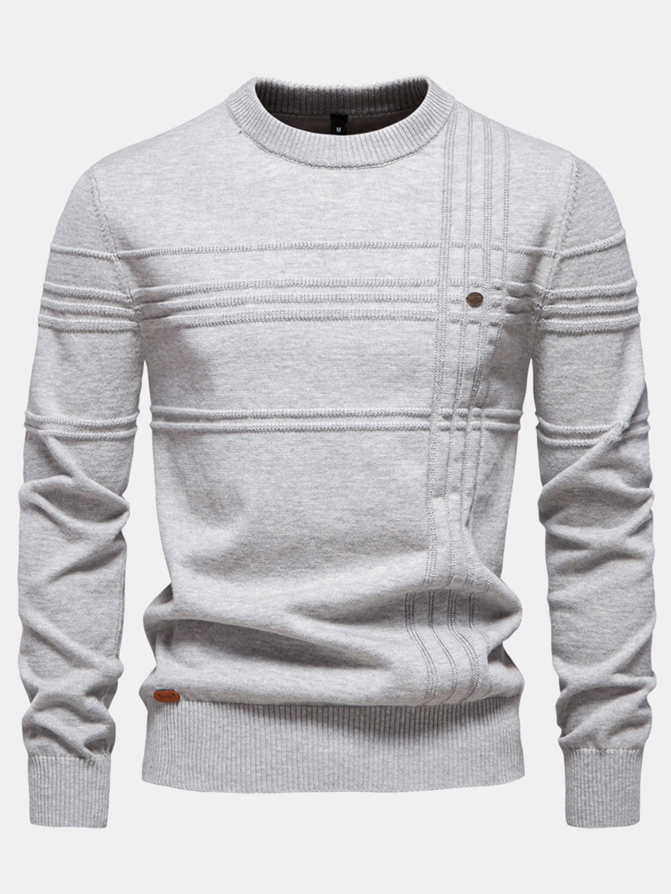 Striped Jacquard Crewneck Sweater