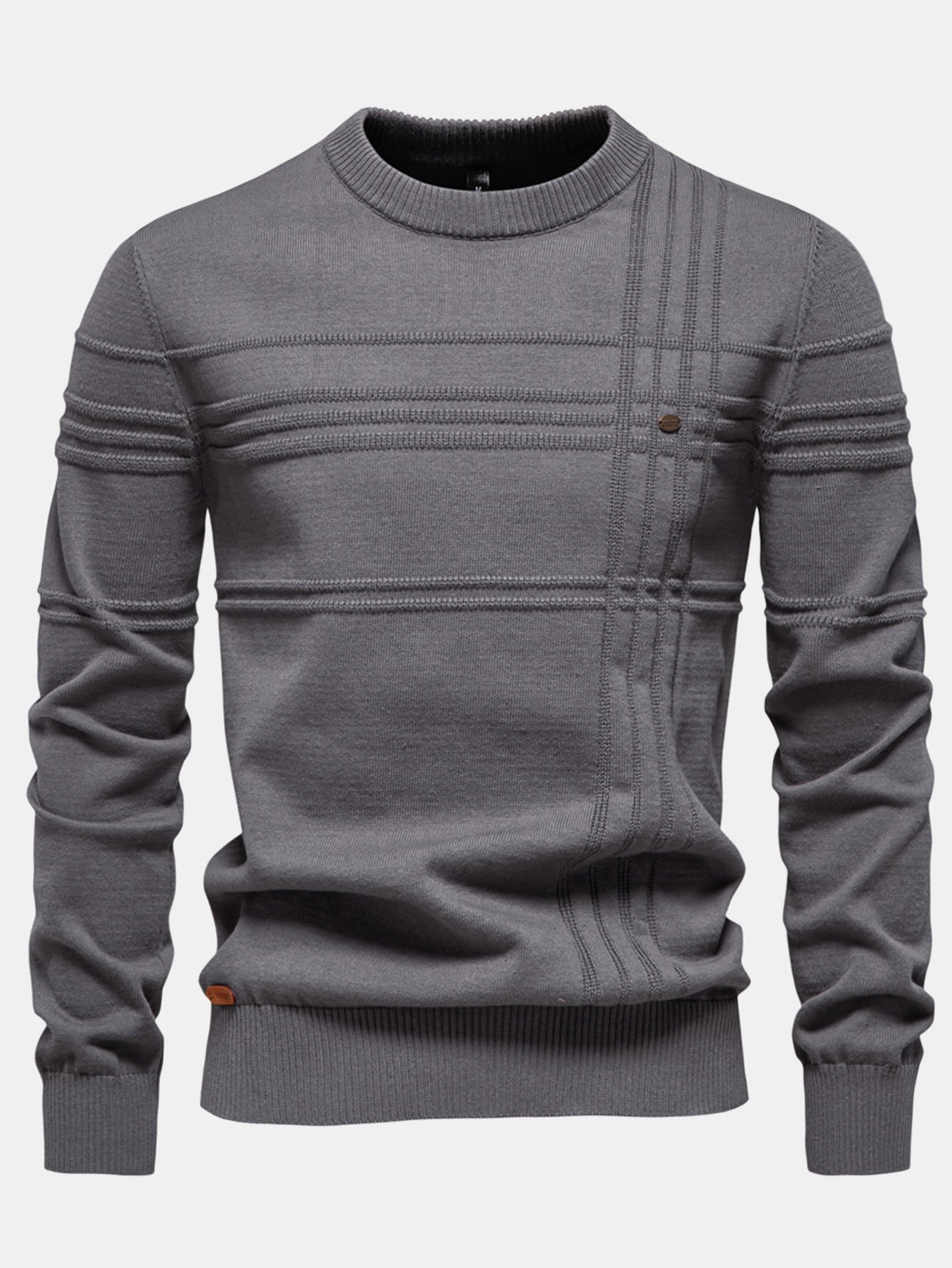 Striped Jacquard Crewneck Sweater