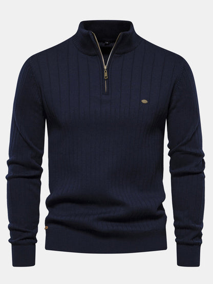 Stripe Quarter-Zip Sweater