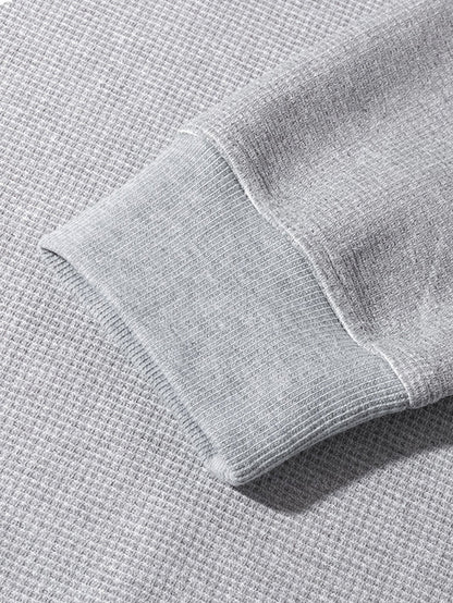 Relax Fit Waffle Crew Neck Sweatshirt
