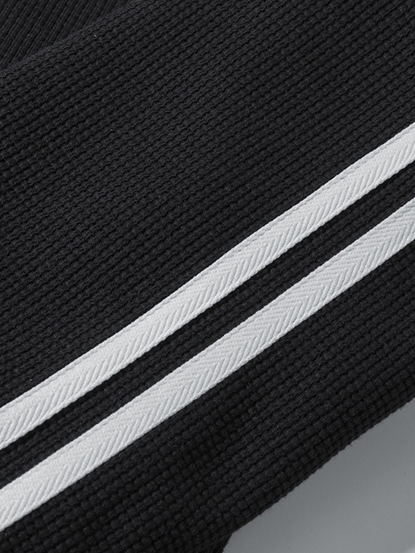 Relax Fit Stripe Waffle Crew Neck Sweatshirt