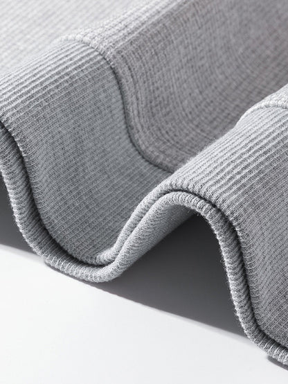 Relax Fit Waffle Crew Neck Sweatshirt