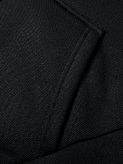 Teddy Lined Zipper Kangaroo Pocket Hoodie