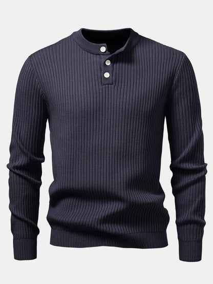 Long Sleeve Textured Knit Polo Shirt