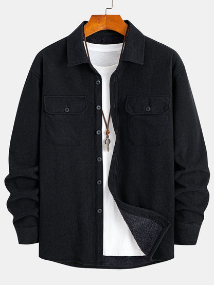 Teddy Lined Long Sleeve Corduroy Shirt
