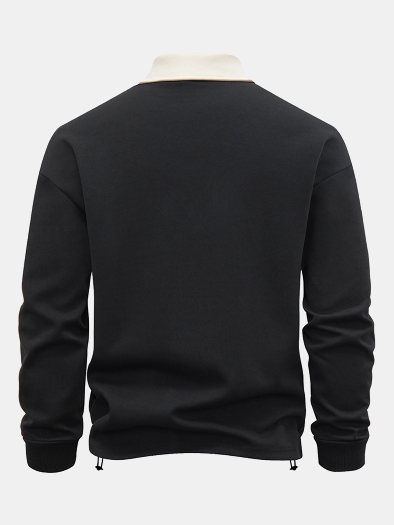 Contrast Zipper Polo Collar Sweatshirt.