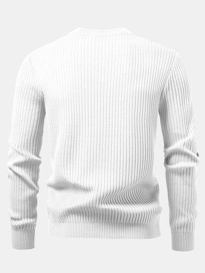Long Sleeve Textured Knit Polo Shirt