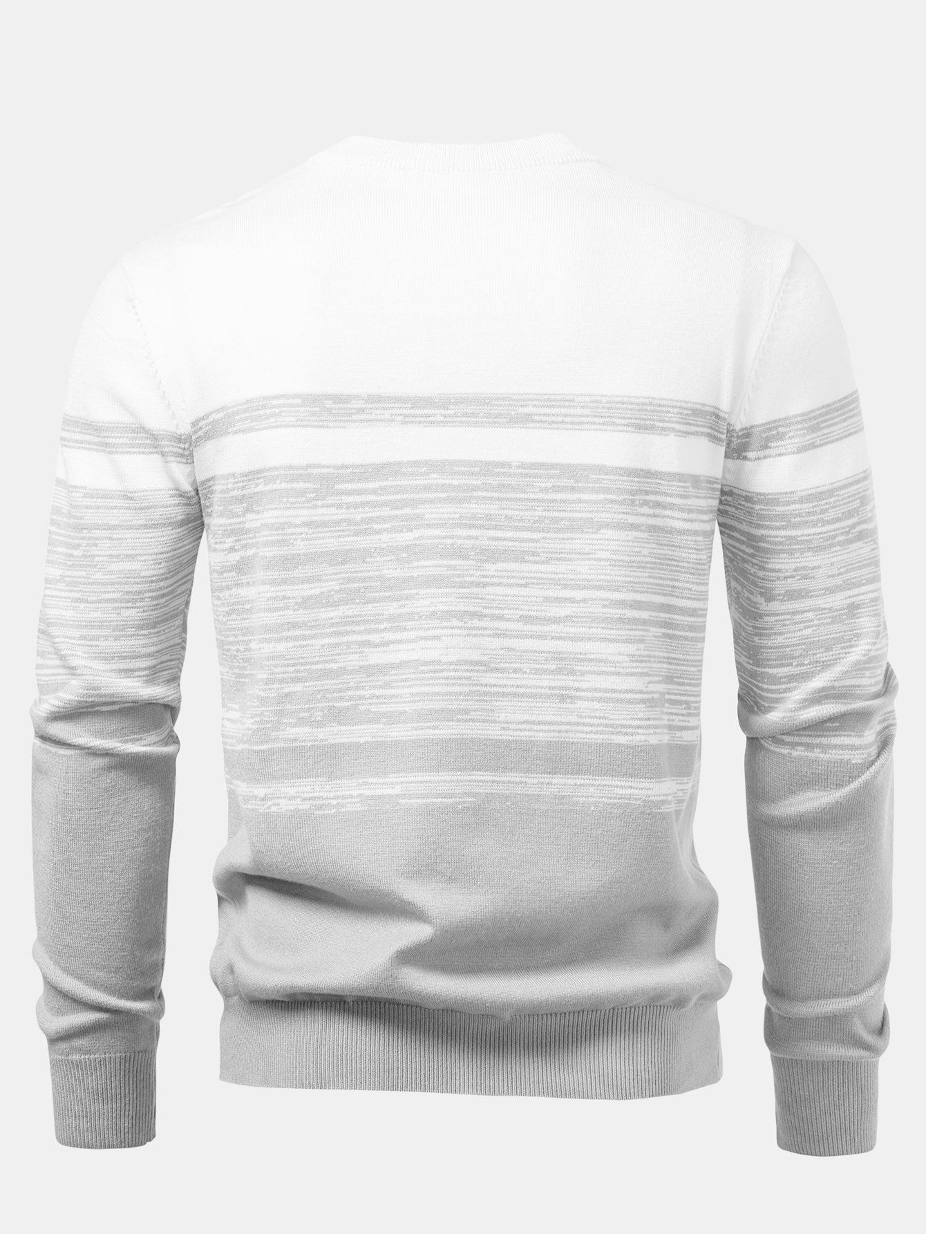 Horizontal Stripe Pattern Crew Neck Sweater