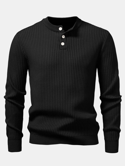Long Sleeve Textured Knit Polo Shirt