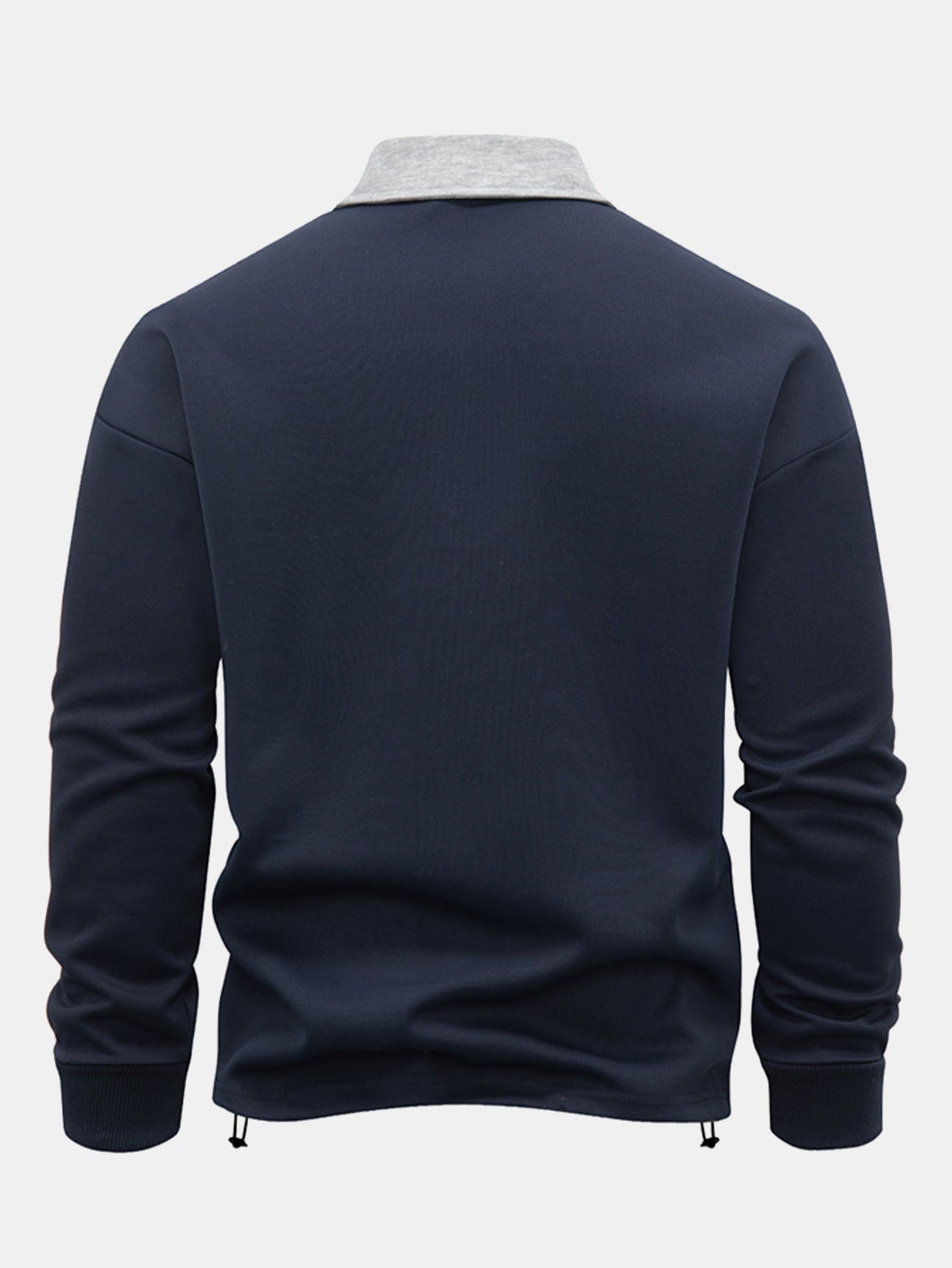 Contrast Zipper Polo Collar Sweatshirt.