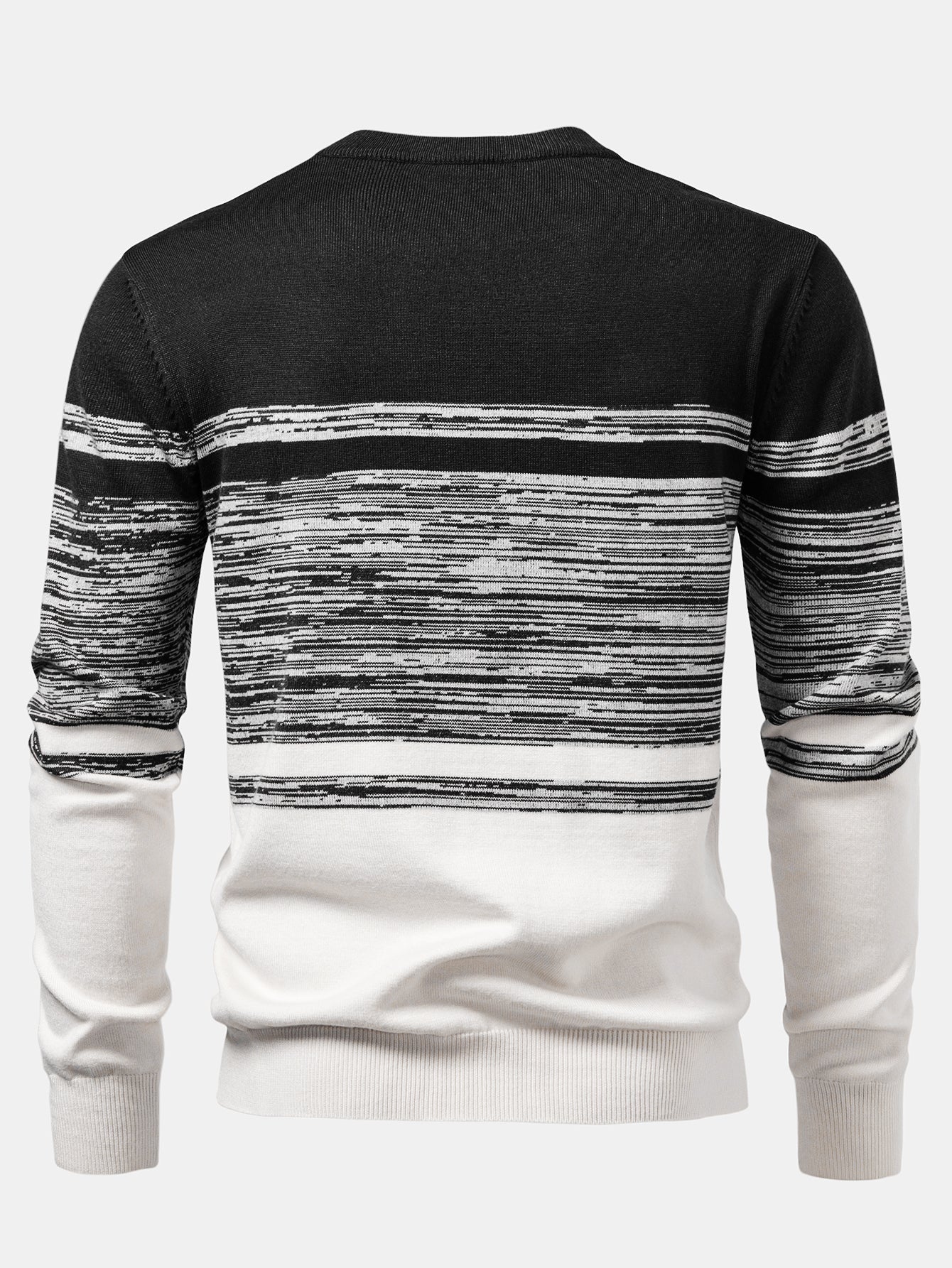 Horizontal Stripe Pattern Crew Neck Sweater
