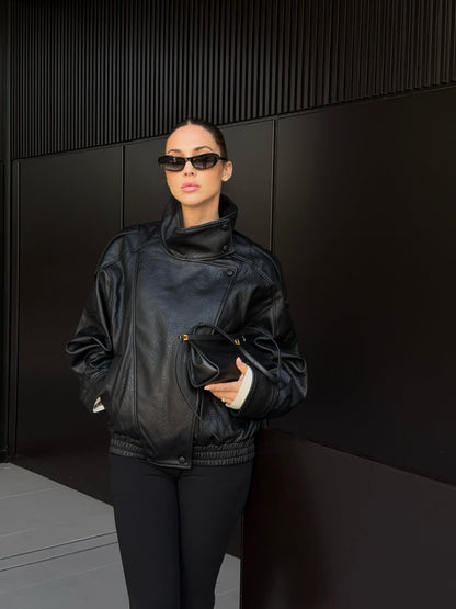 Asymmetrical Faux Leather Jacket