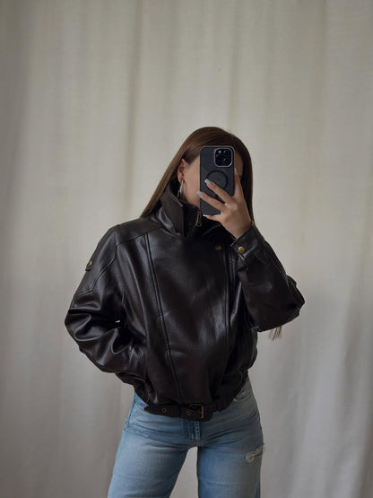 Asymmetrical Faux Leather Jacket