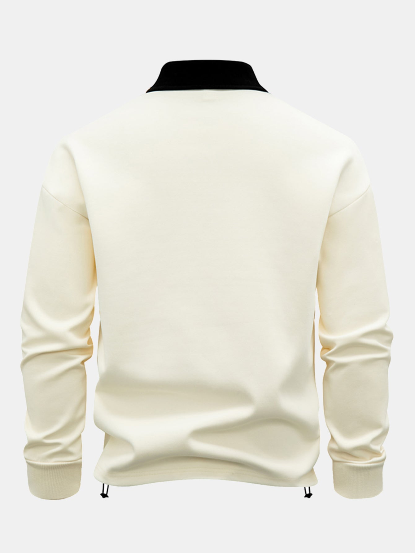 Contrast Zipper Polo Collar Sweatshirt.