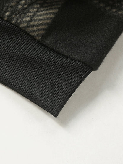 Teddy Lined Flannel Zip Hooded Coat