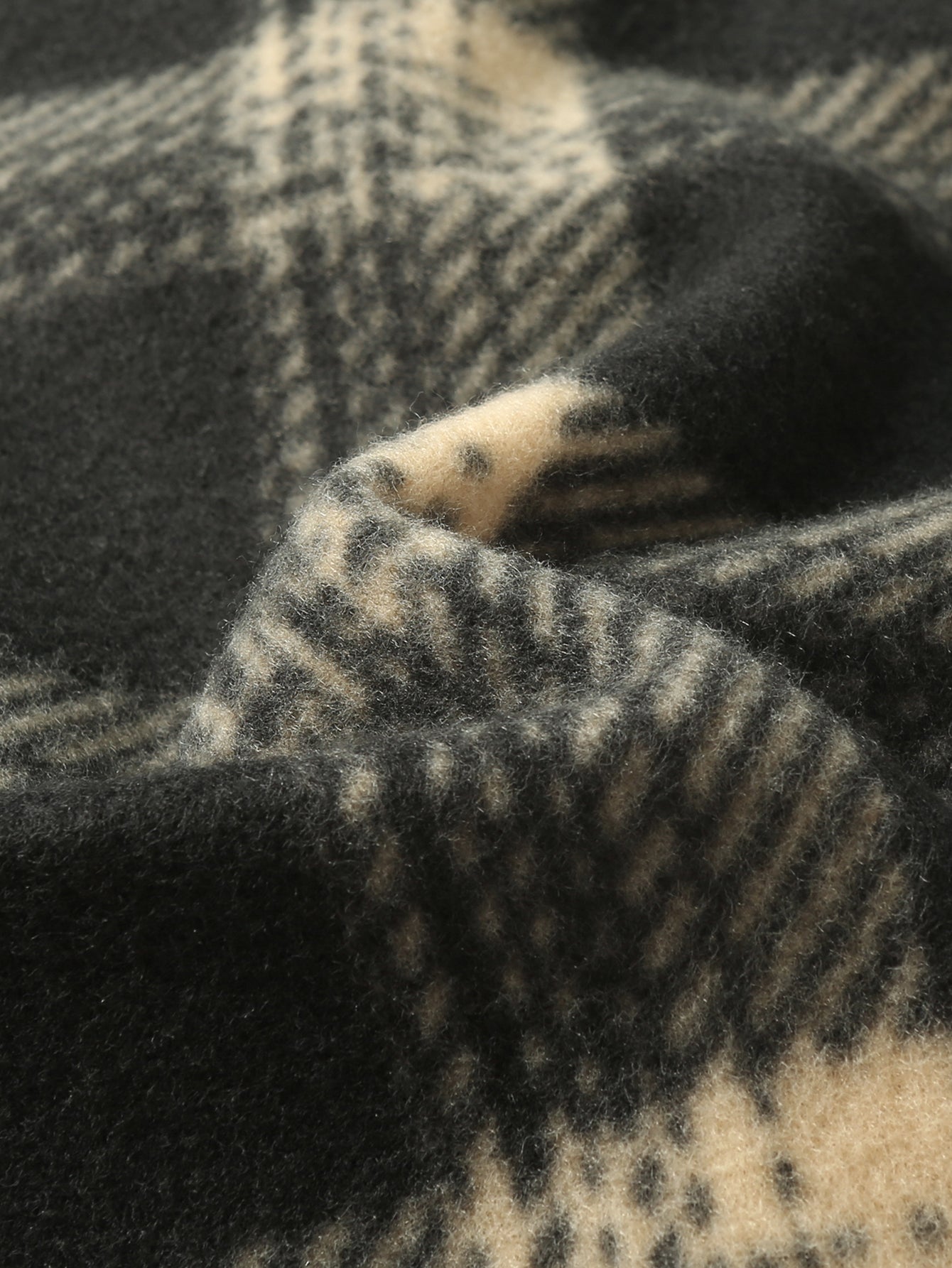 Teddy Lined Flannel Zip Hooded Coat