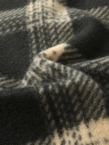 Teddy Lined Flannel Zip Hooded Coat