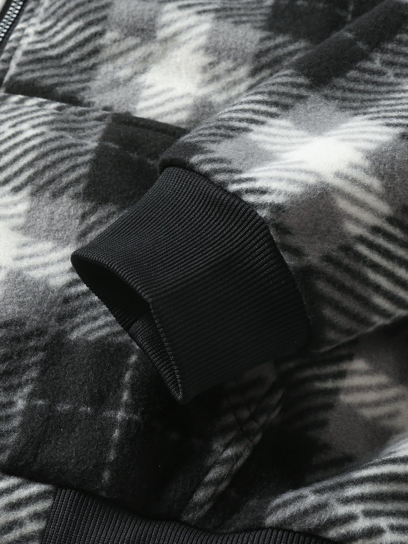 Teddy Lined Flannel Zip Hooded Coat