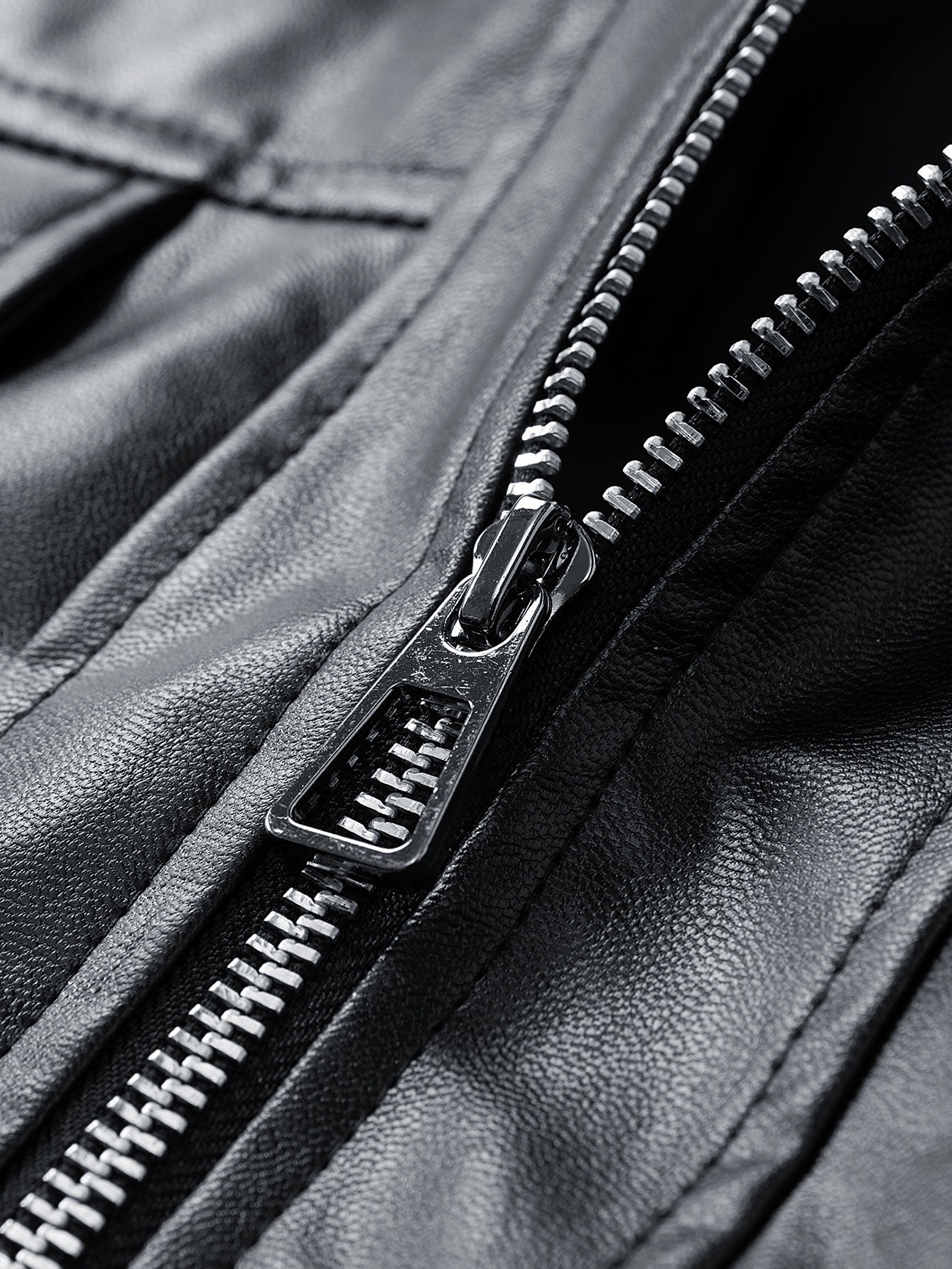 Zipper PU Leather Jacket