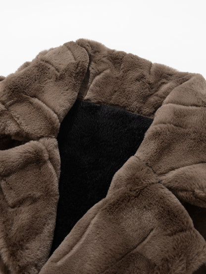 Faux Fur Notch Lapel Jacket