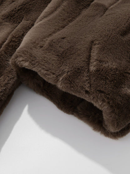 Faux Fur Notch Lapel Jacket