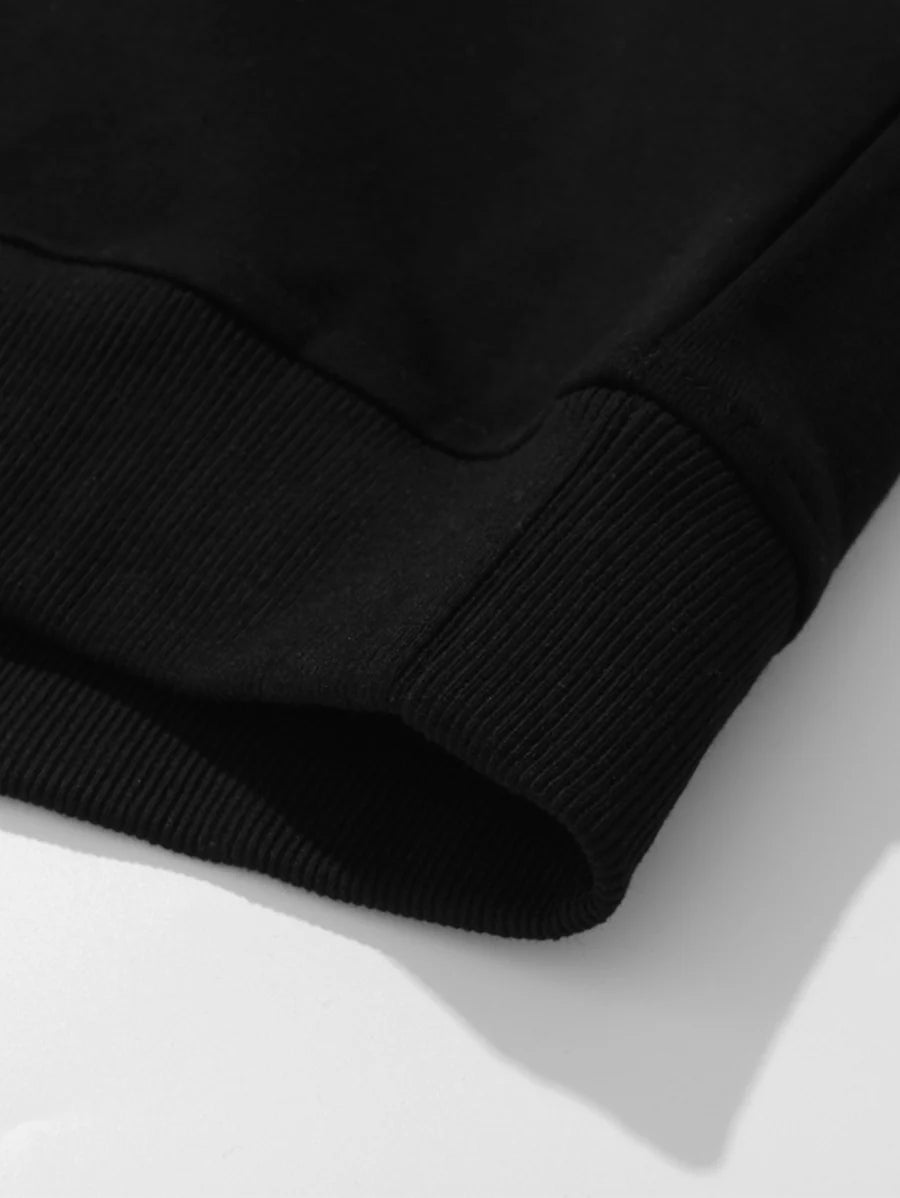 Relax Fit Color Block Patchwork Polo Sweatshirt