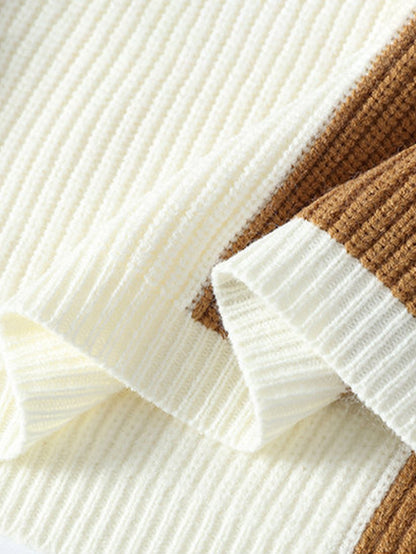 Two Tone Crew Neck Sweater