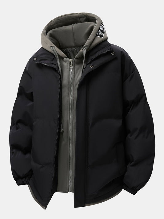 2 In 1 Contrast Hooded Puffer Coat