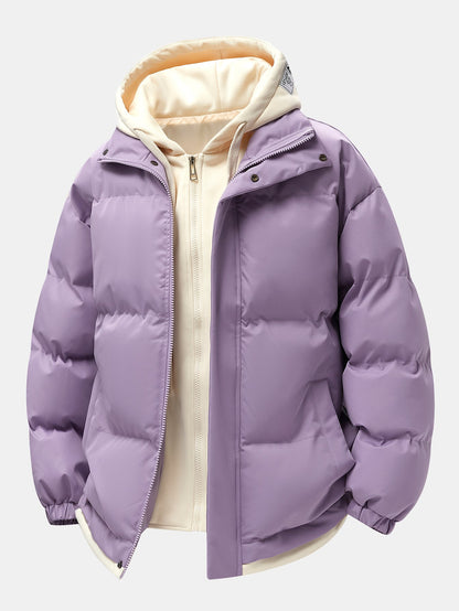 2 In 1 Contrast Hooded Puffer Coat