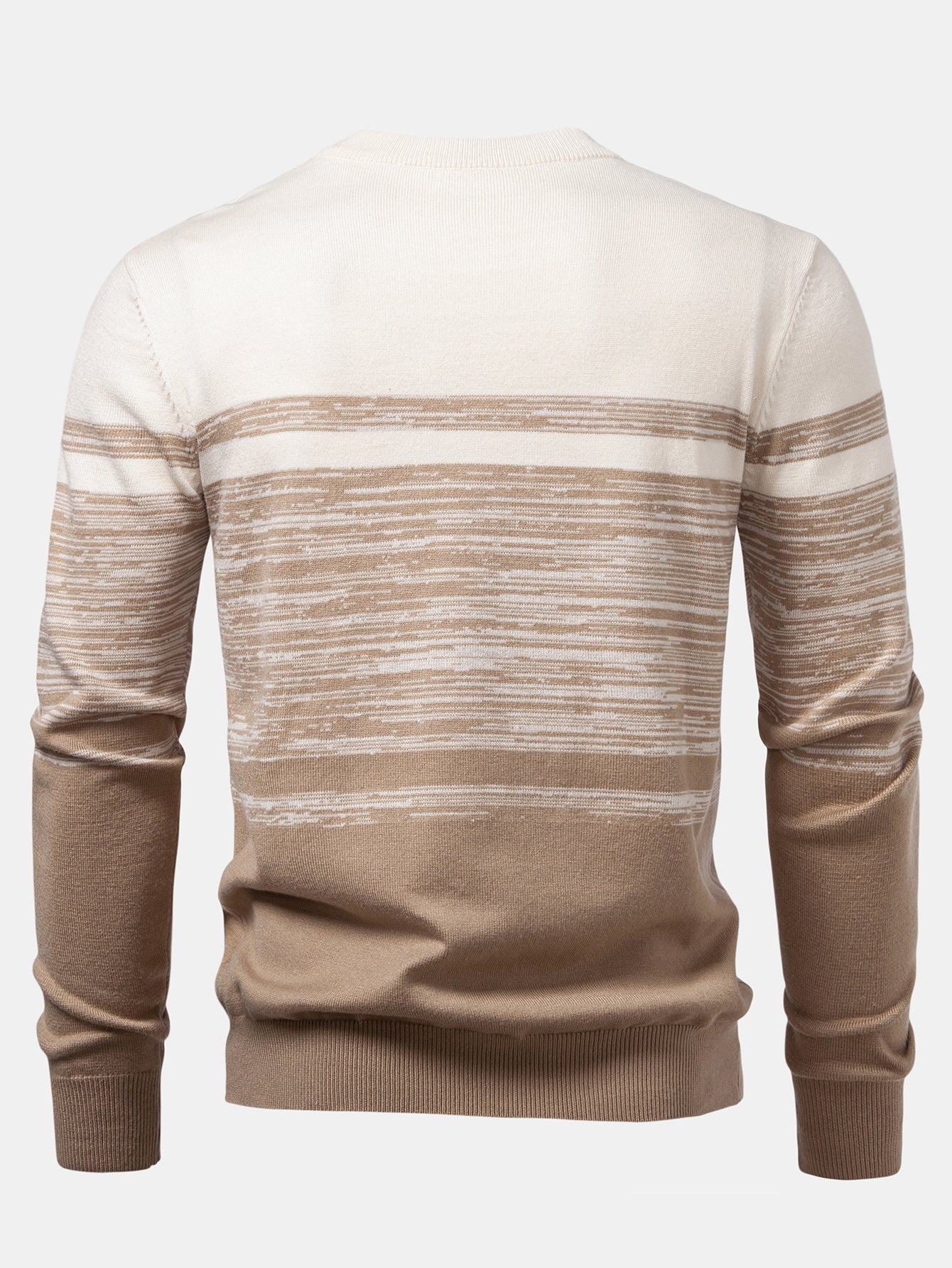 Horizontal Stripe Pattern Crew Neck Sweater