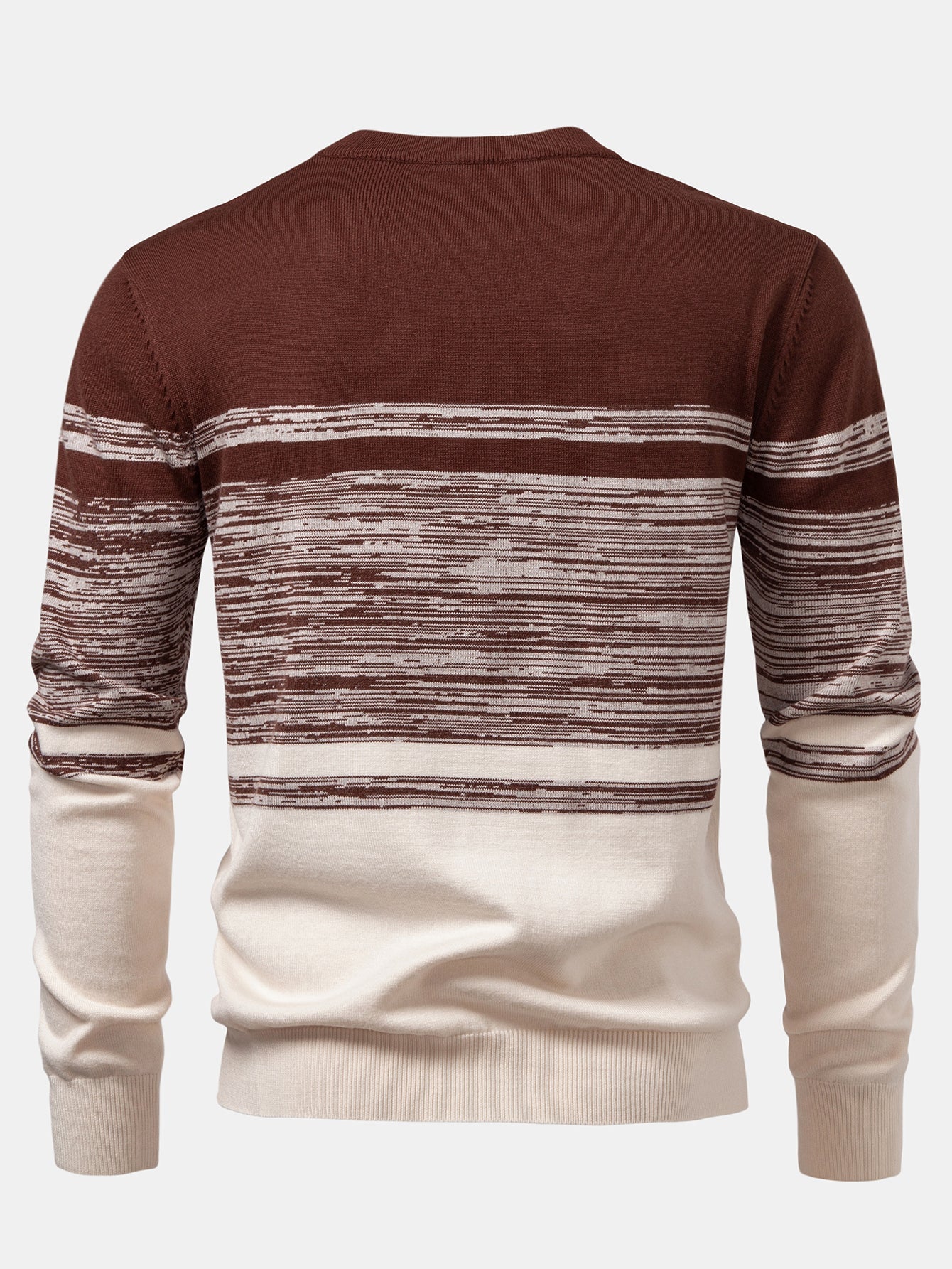 Horizontal Stripe Pattern Crew Neck Sweater