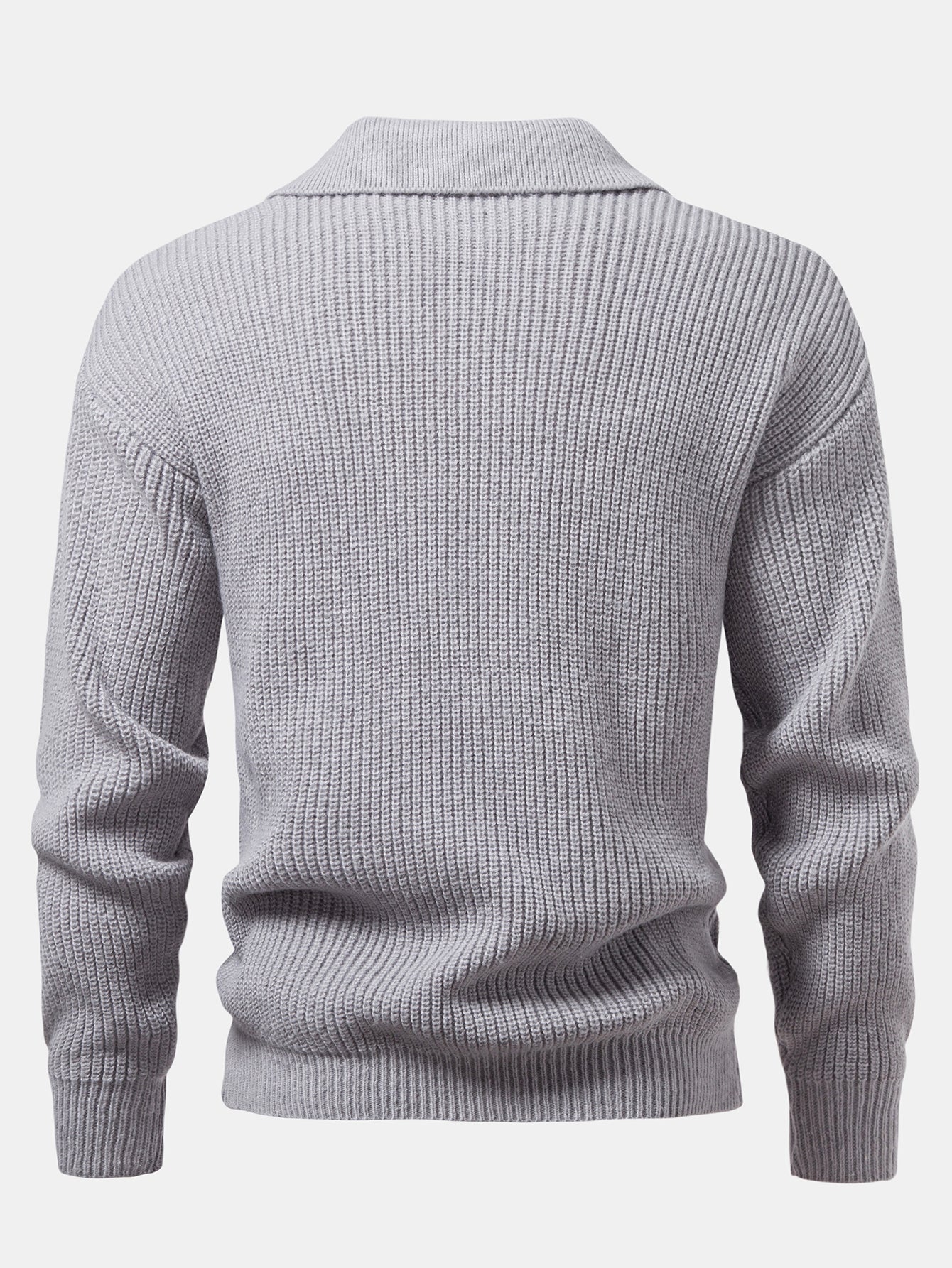 Long Sleeve Textured Knit Polo Shirt