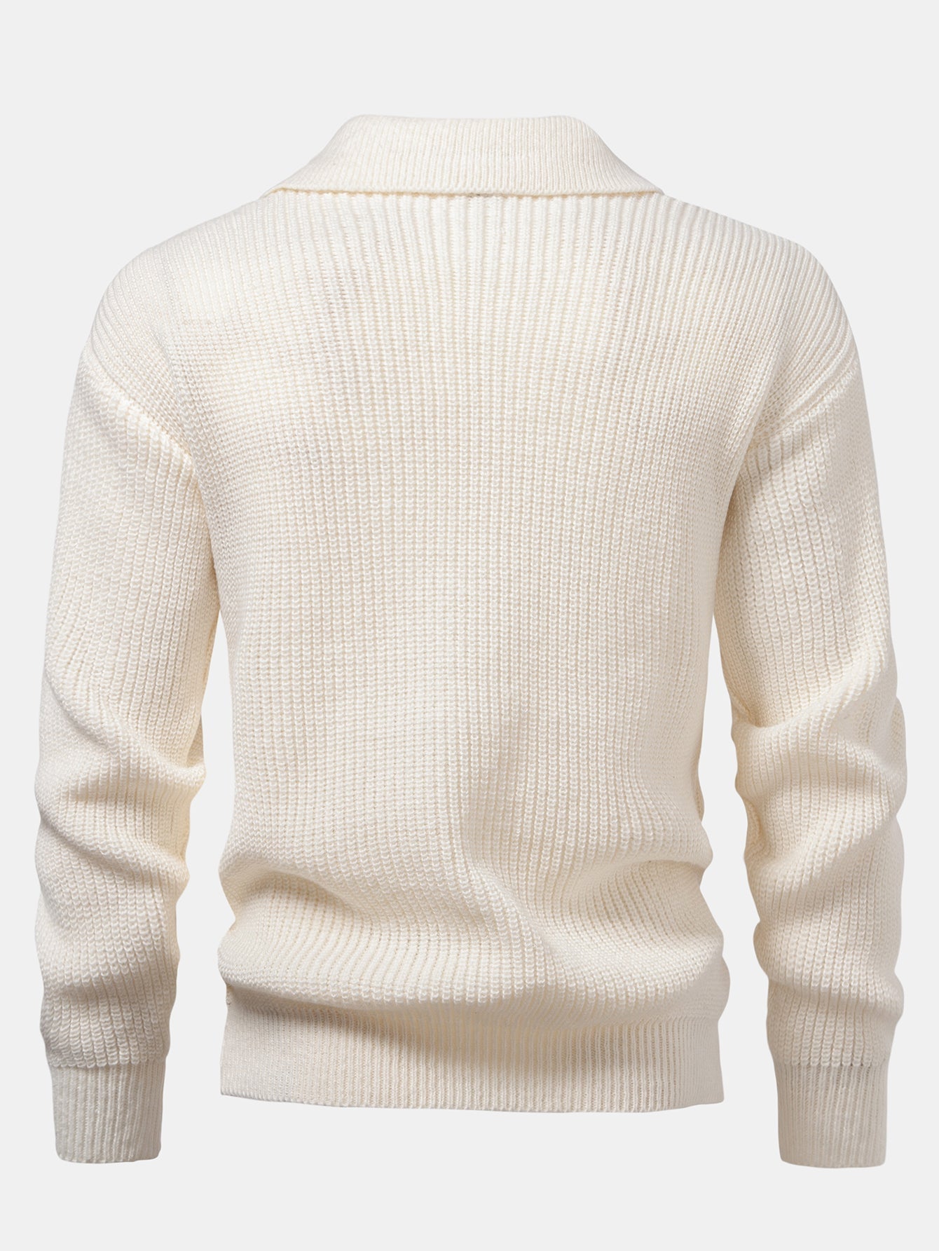 Long Sleeve Textured Knit Polo Shirt