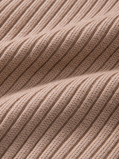 Long Sleeve Textured Knit Polo Shirt