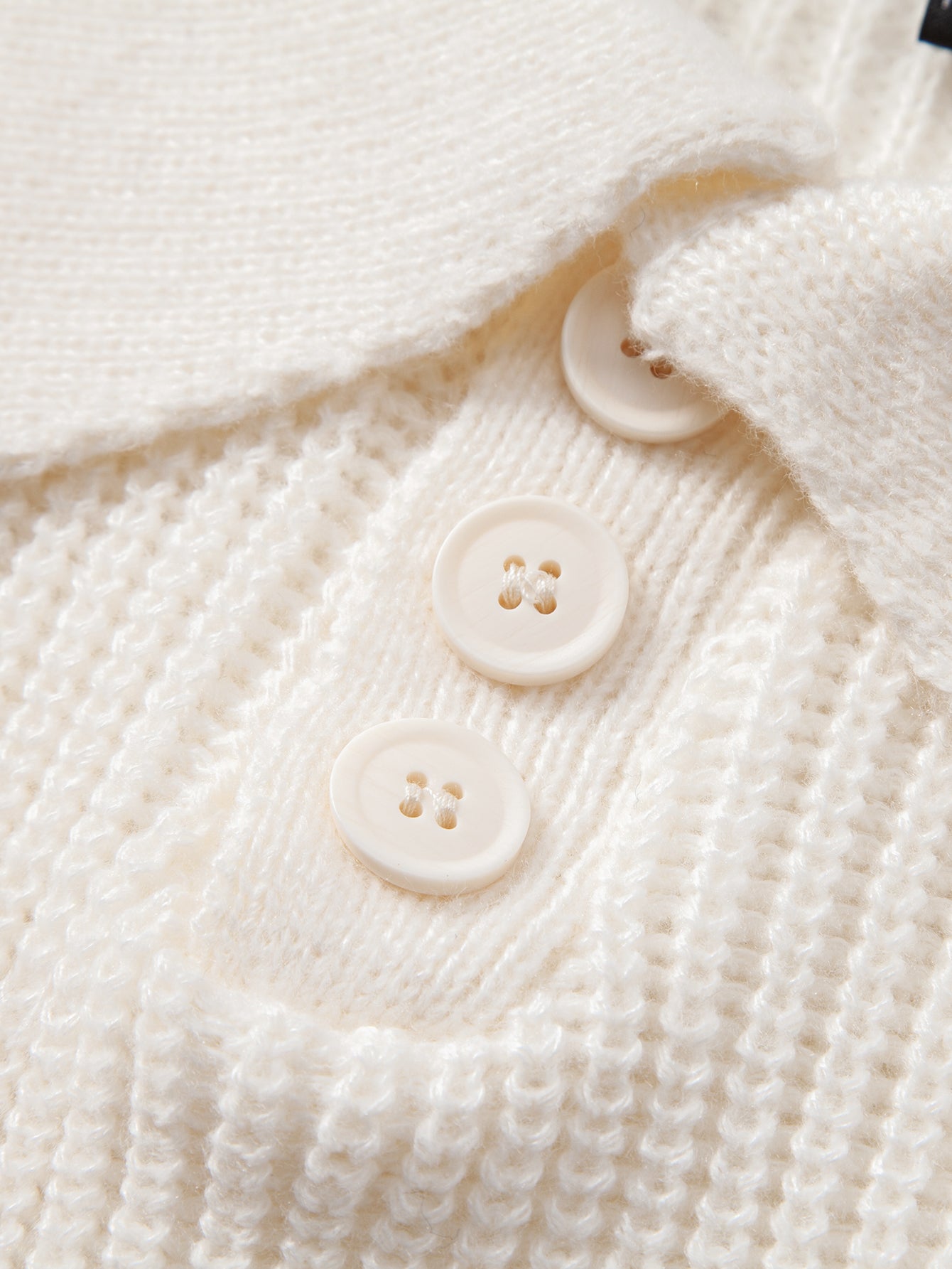 Long Sleeve Textured Knit Polo Shirt