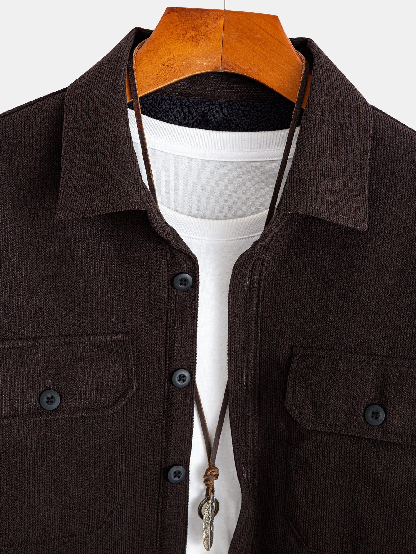 Teddy Lined Long Sleeve Corduroy Shirt