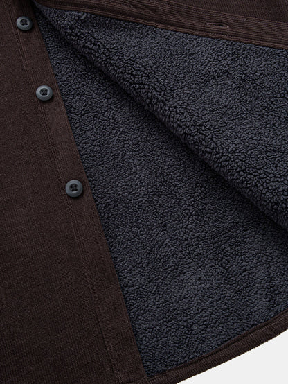 Teddy Lined Long Sleeve Corduroy Shirt