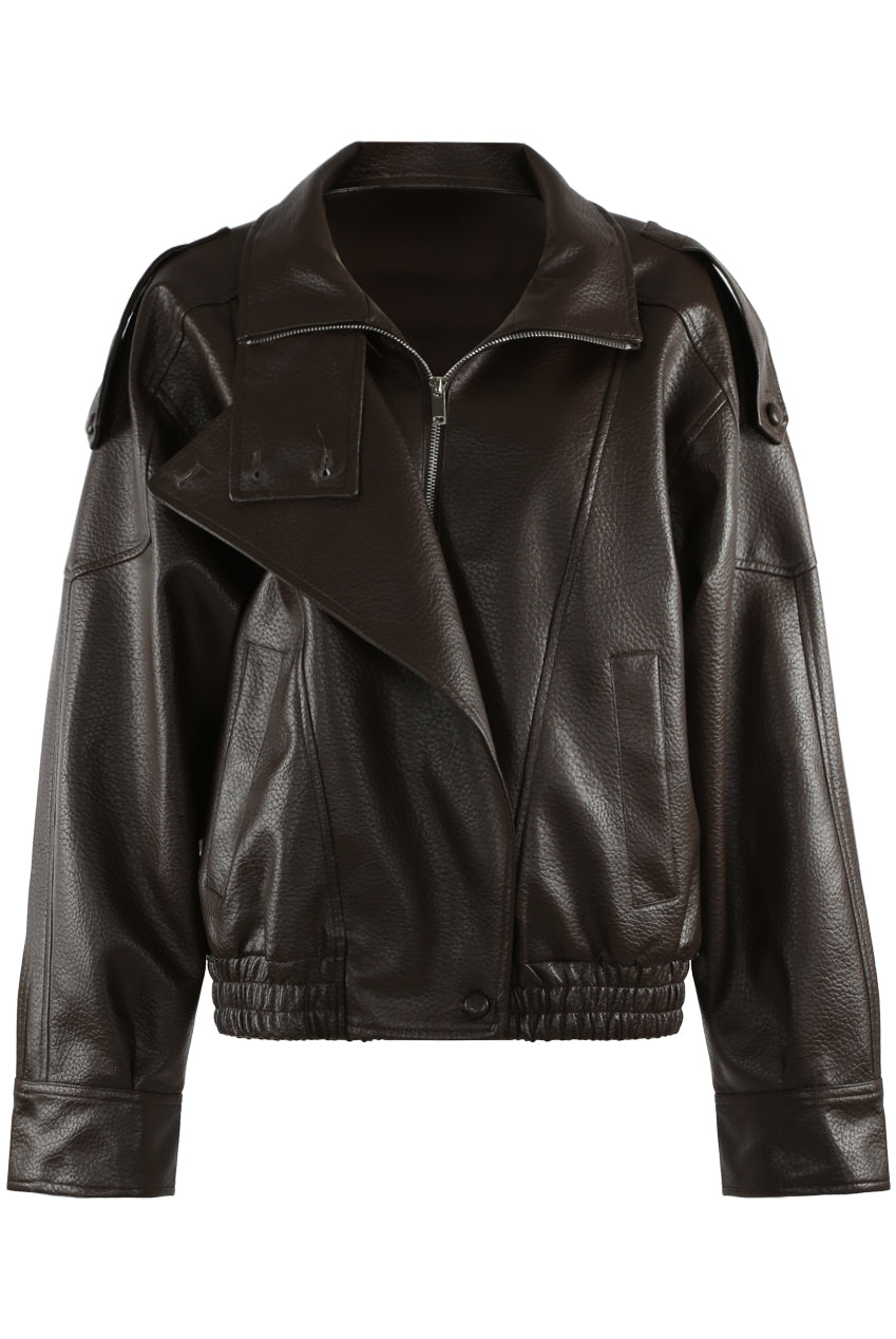 Asymmetrical Faux Leather Jacket