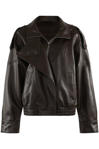 Asymmetrical Faux Leather Jacket