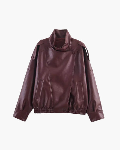Asymmetrical Faux Leather Jacket