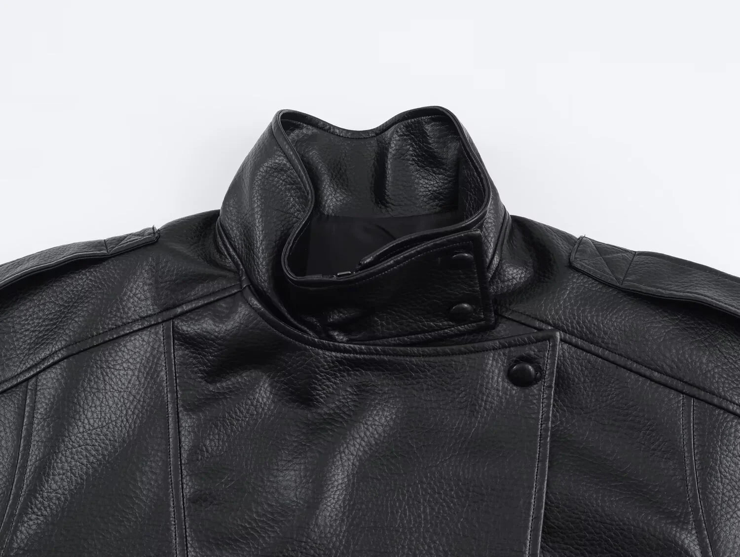 Asymmetrical Faux Leather Jacket