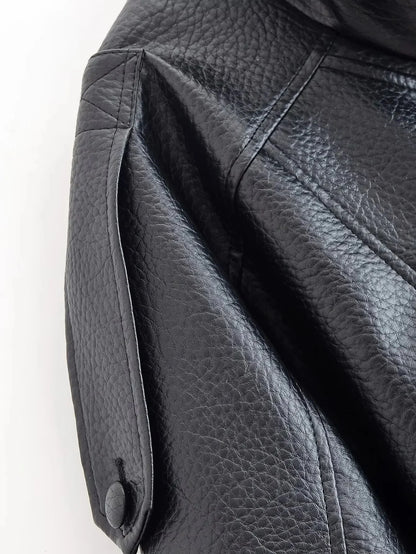 Asymmetrical Faux Leather Jacket