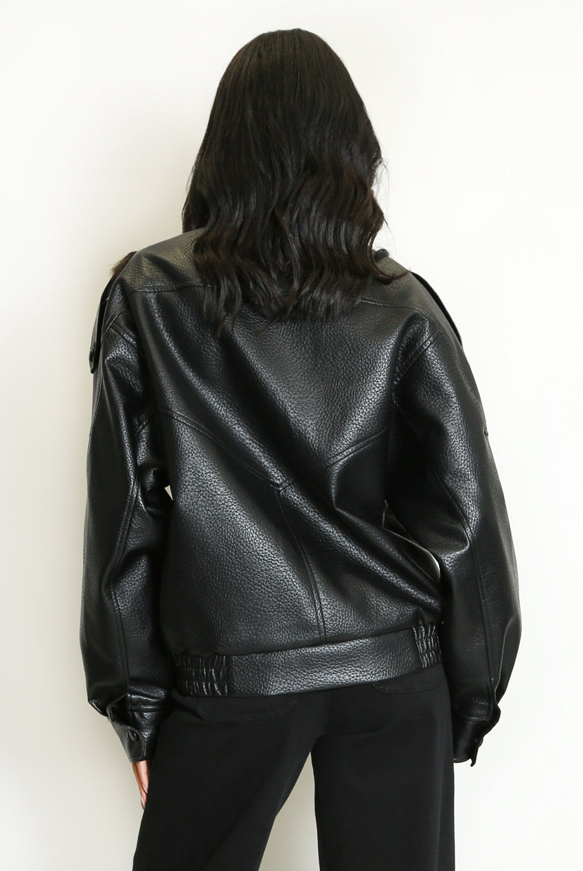 Asymmetrical Faux Leather Jacket