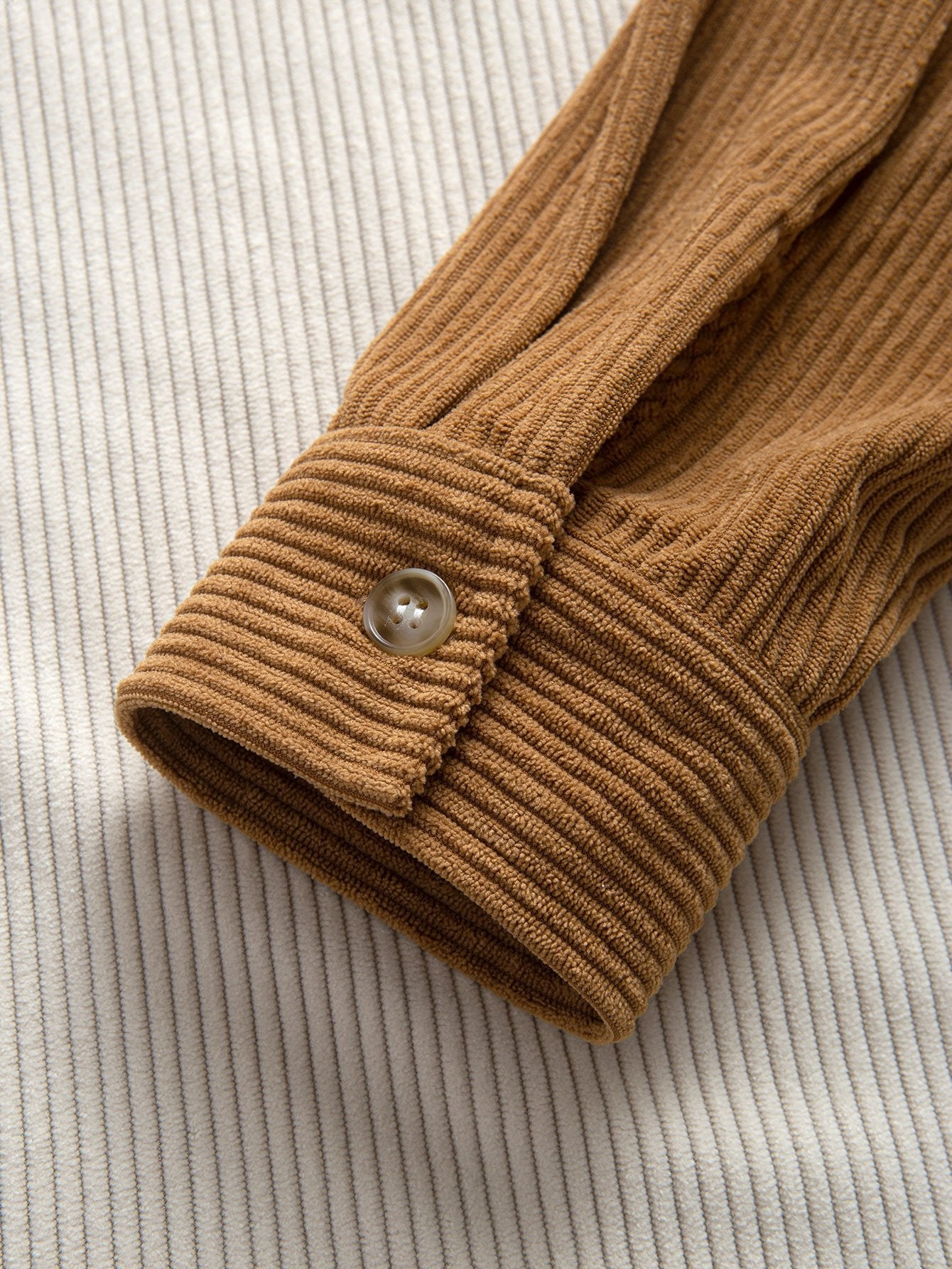 Relax Fit Colorblock Corduroy Hooded Shirt