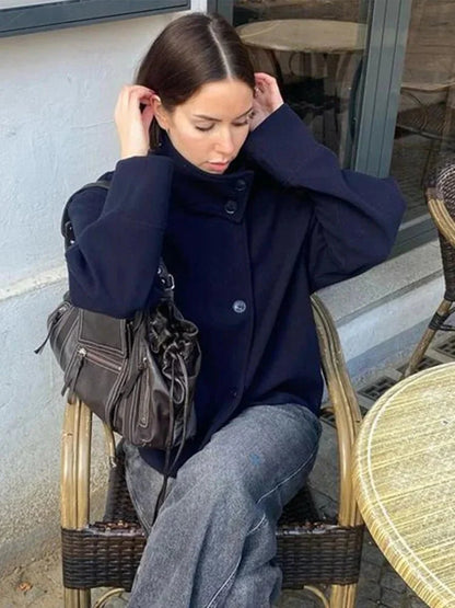 Isabella Elegant Jacket with Stand Collar