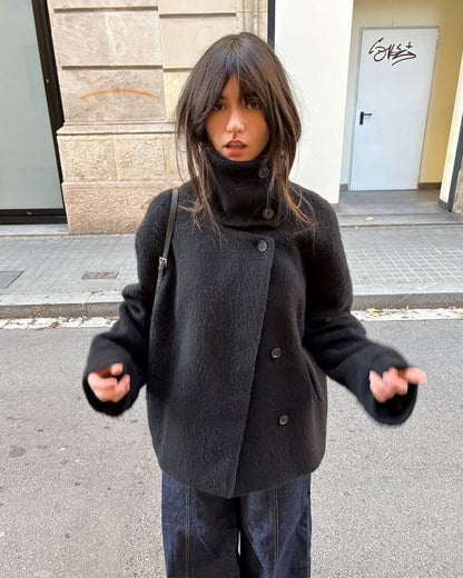 Isabella Elegant Jacket with Stand Collar